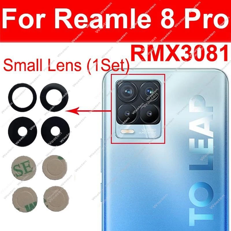 For OPPO Realme 8 Pro Rear Camera Glass Lens Back Camera Lens with Sticker Replacement Parts