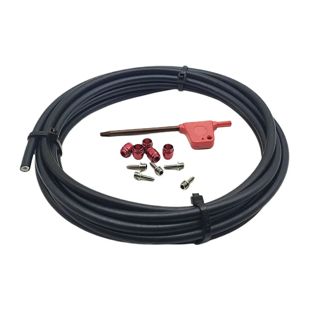 

CNC Machined Hose Bike Brake Parts Quick Installation With T8 Wrench Three Layers High Pressure Hose Brake Oil Hose Kit