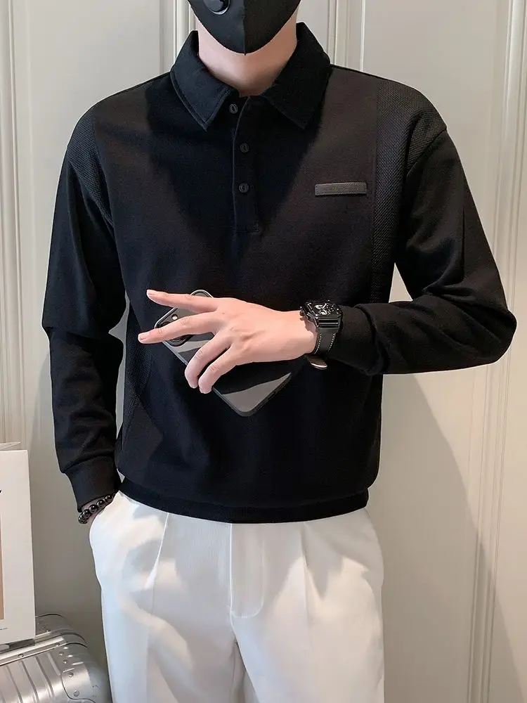 

Толстовка Black Man Emo Bulk Xl Корейские осенние пуловеры Social Normal Aesthetic Xxl Топы Повседневная футболка-поло на пуговицах для мужчин