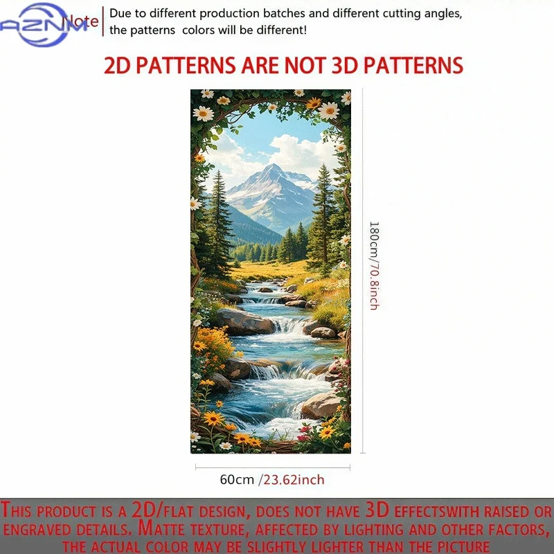 1pc of Landscape Stream Flower Path Themed Design Wall Sticker, Self-Adhesive Wallpaper Suitable for Cabinets And Wardrobes