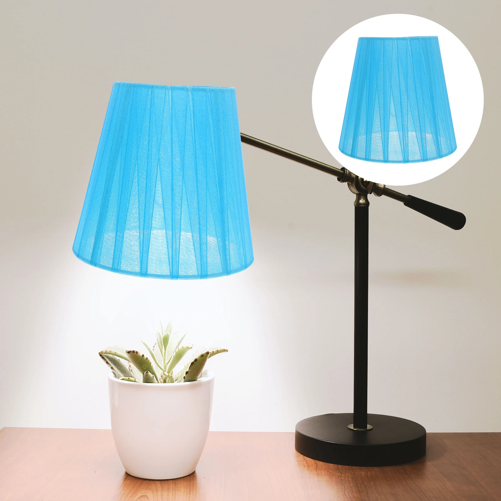 

Small Vintage Gauze Lamp Shade Clip-on Indoor Light Cover Drum Style Household Lampshade Replacement for Table Lamp