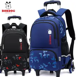 Mochilas escolares con ruedas para niños, morral con ruedas, bolsa de equipaje