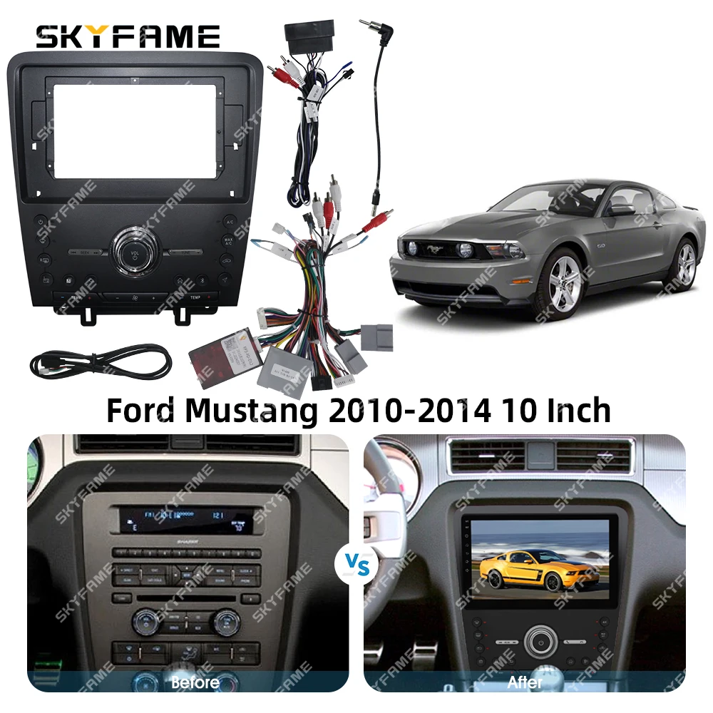 SKYFAME Car Frame Fascia Adapter Canbus Box Decoder Android Radio Dash Fitting Panel Kit For Ford Mustang