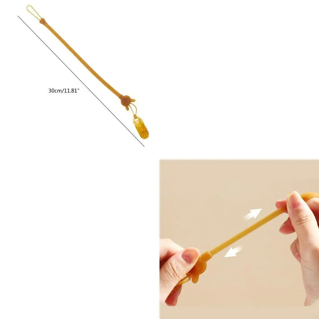 

Soft Silicone Baby Pacifier Chain Anti-drop Teether Strap Teething Toy Lanyard