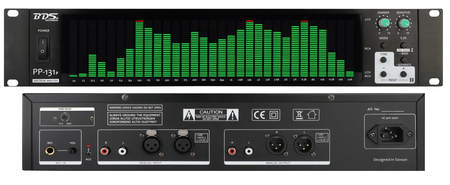 Bds PP-131 Rack-Mounted 2u Spectrum Display Equalizer Audio Level Amplifier Spectrum Analyzer Led Stage Power Supply