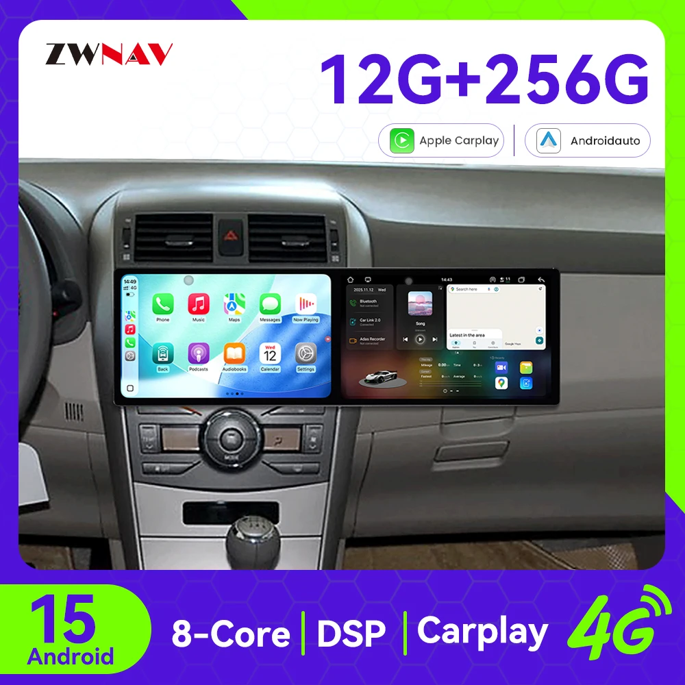 

Android 13 CarPlay Car Radio 20.2 inch Touch Screen For Toyota Corolla 2007-2013 GPS Navigation Multimedia Player Head Unit Auto