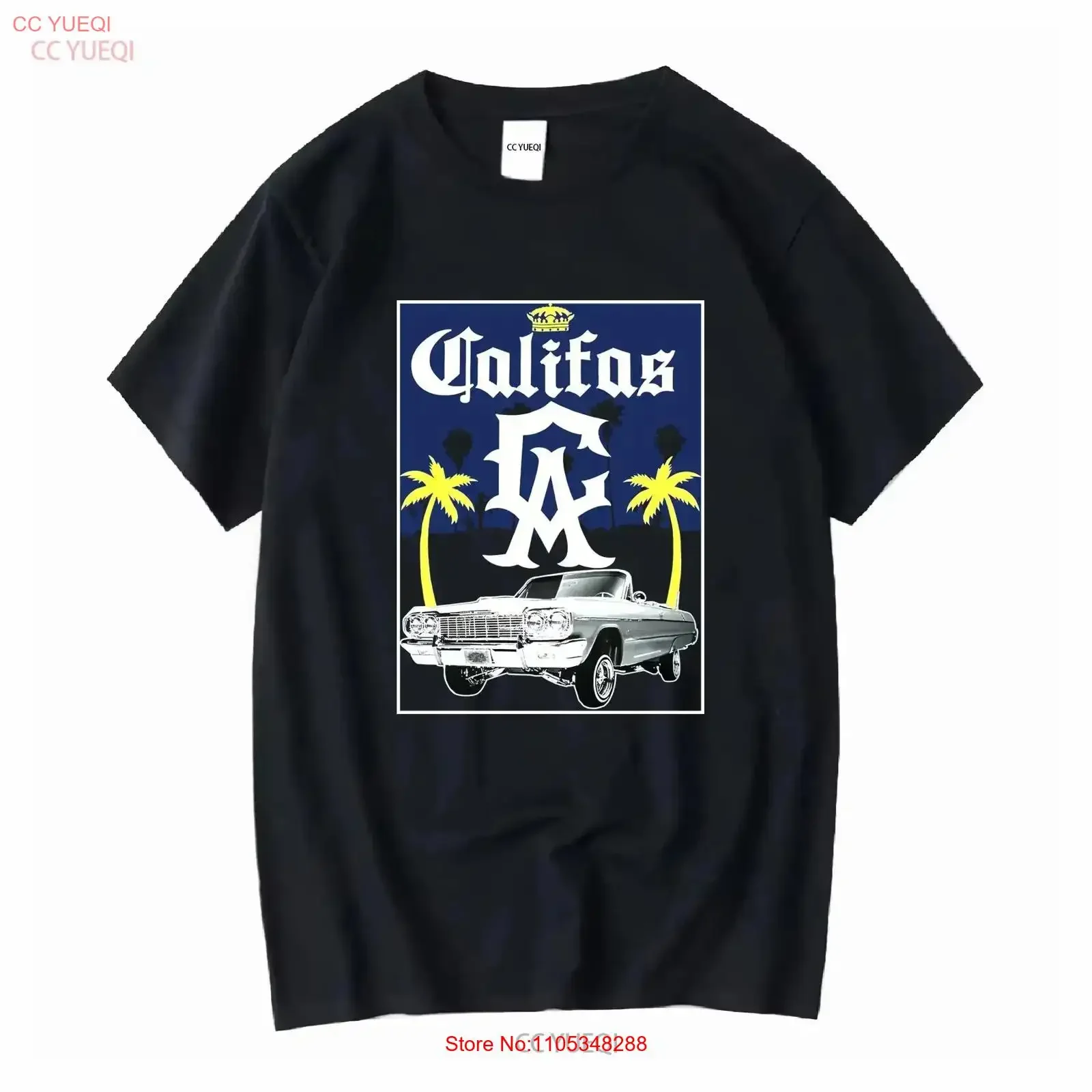 Camiseta CALIFAS California Republic Cali West Coast Lowrider para hombre, negra, nueva, estilo vintage, lavada, de diseñador, informal, elástica