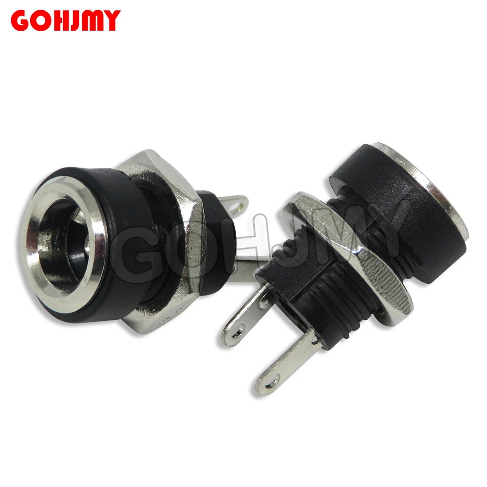 10PCS DC-022B for DC Power Supply Jack Socket Female Panel Mount Connector 5.5 mm x 2.1mm 5.5 mm x 2.5mm DC022B Connector 3A 12v