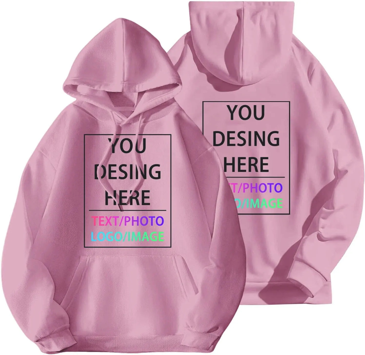 Custom Hoodie Custom Hoodies for Men and Women Design Your Own Customized Add Your Text Photo Hoodies Adjustable Drawstring Tops