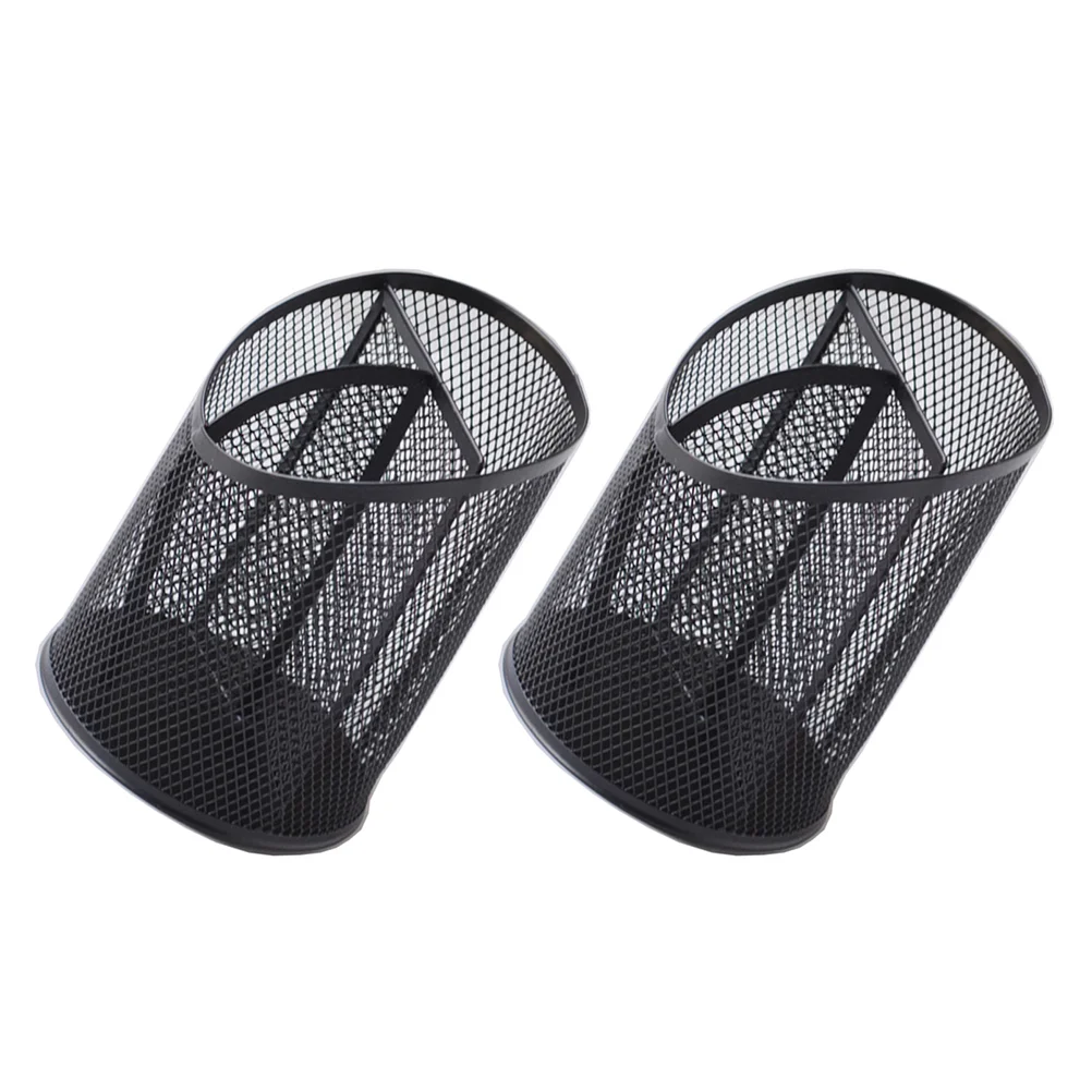 

2 Pcs Bevel Pen Holder Makeup Brush Organizer Pencil Cup Mesh for Desk