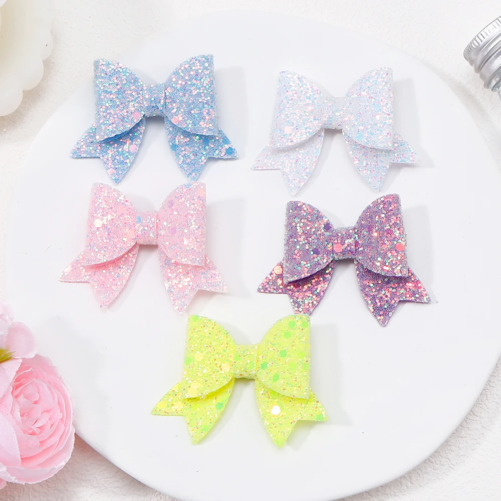 

6 шт., милая заколка для волос с бантом и блестками, головной убор «сделай сам», декоративная заколка для волос с бантом, подарок для маленьких девочек, милая заколка с бантом, аксессуары