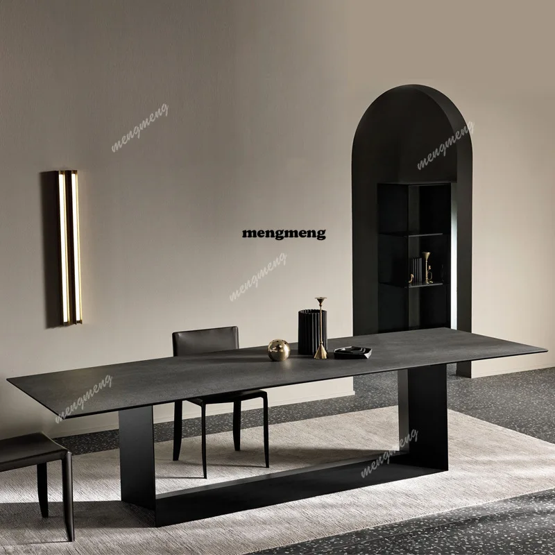 

Italian Minimalist Slate Dining Table Nordic High-End Office Conference Table Restaurant Dining Table Office Home Furniture
