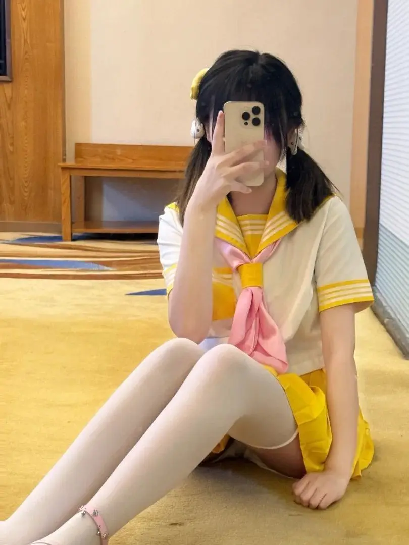 Japanese Style Uniform School Girl Outfit Short Sleeve Skirt Set Women's Traditional Sailor Suit Cute Softie Bicolor Skirt view 5