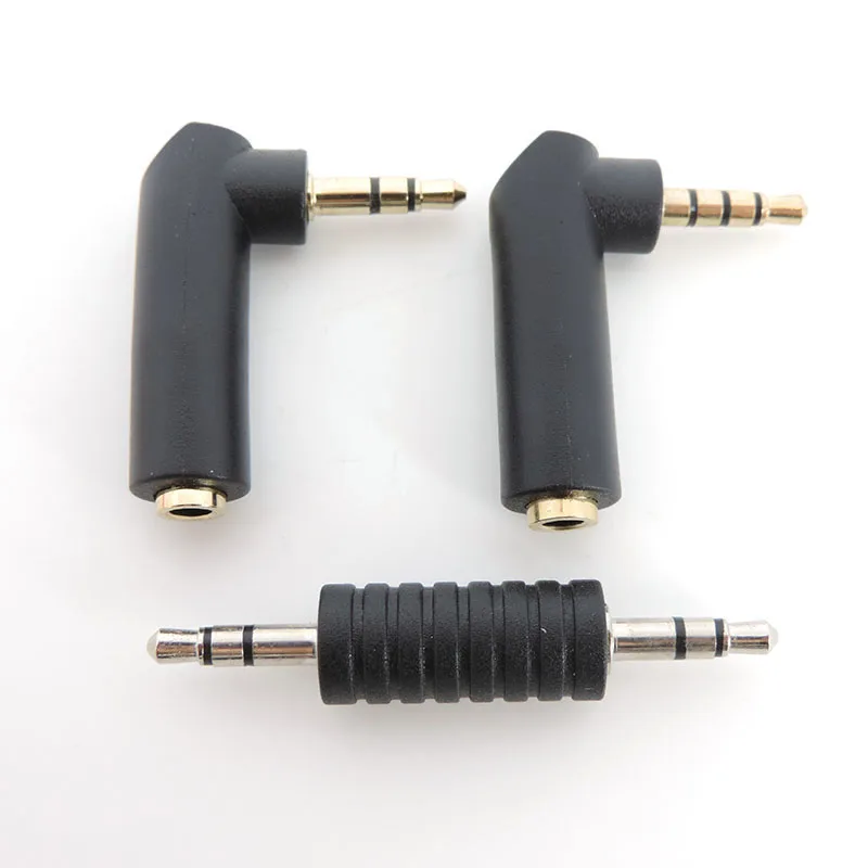 1pcs 3.5 male jack Right Angle 90degree male to 3.5mm 3/4Pole Male Female Audio Connector Stereo Plug L Shape Jack Adapter p1