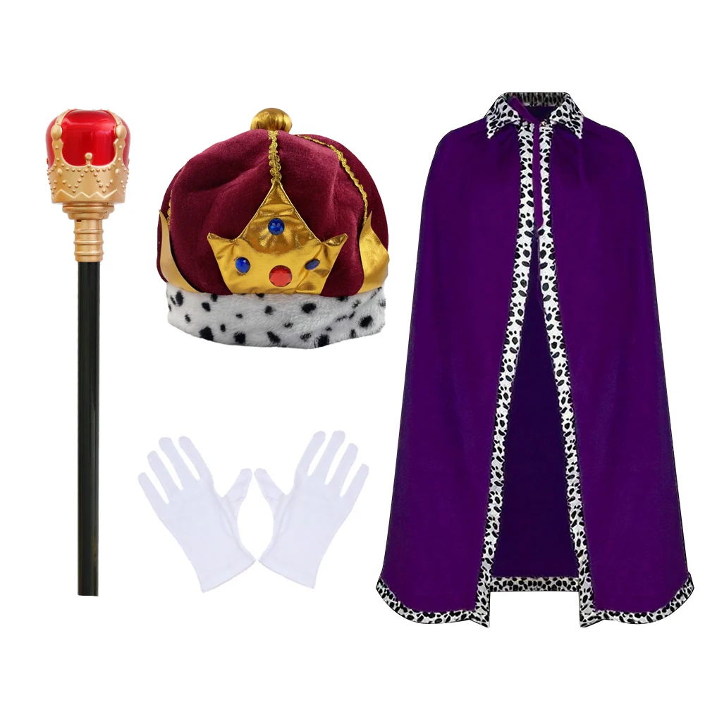PESENAR hommes roi Costume 3 rois Cosutme Prince Robe nativité Costume Cosplay tenue accessoires ensemble