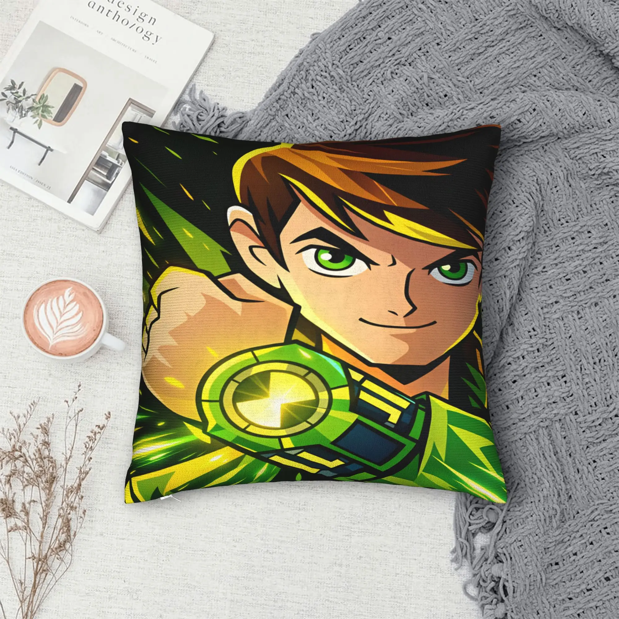 Ben 10 Cartoon Pillow Case  Comfy Pillow Cover For Sofa Home Decor Kawaii Pillowcases