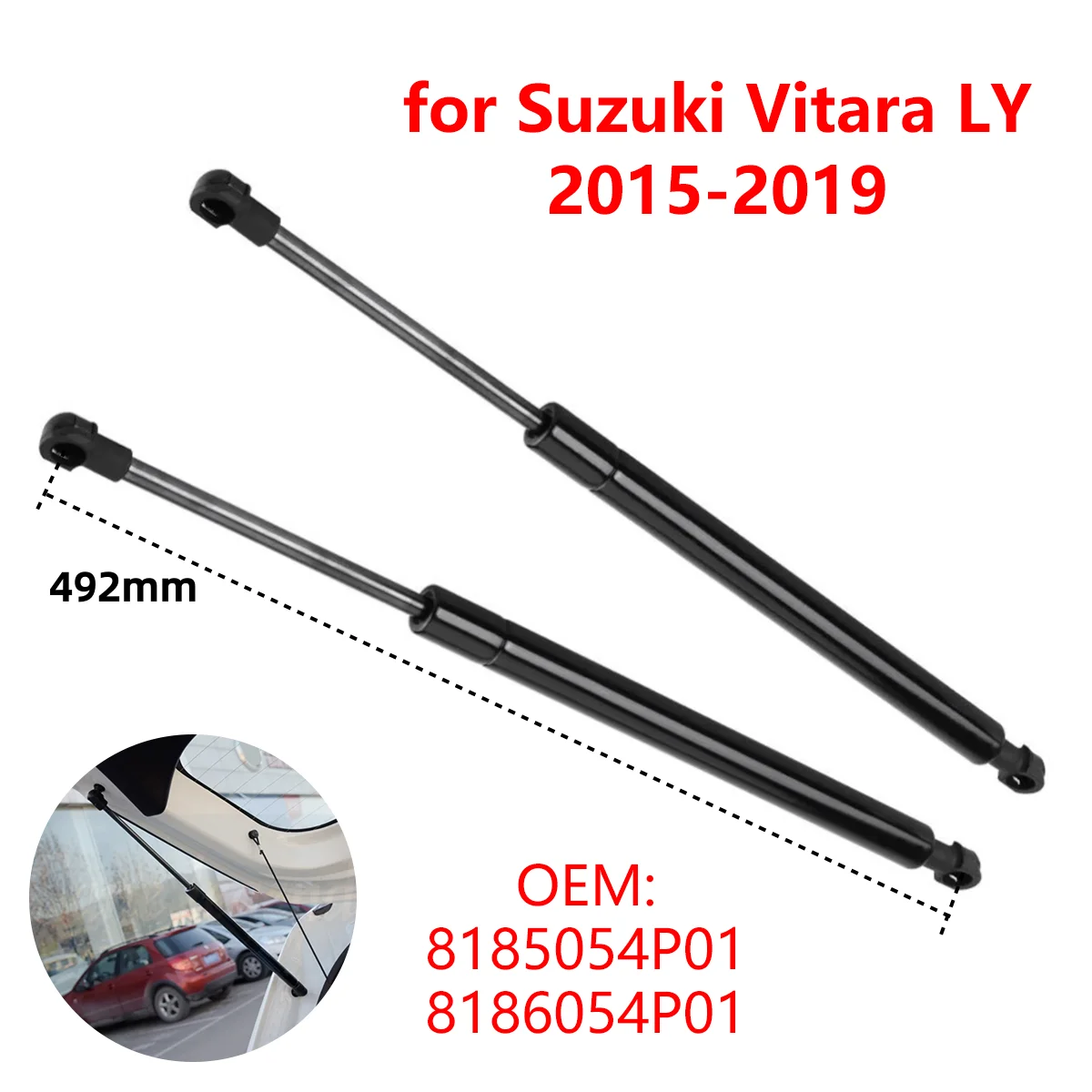 2Pcs 8185054P01 Car Rear Trunk Boot Tailgate Gas Struts Lift Support Rods for Suzuki Vitara LY 2015-2019