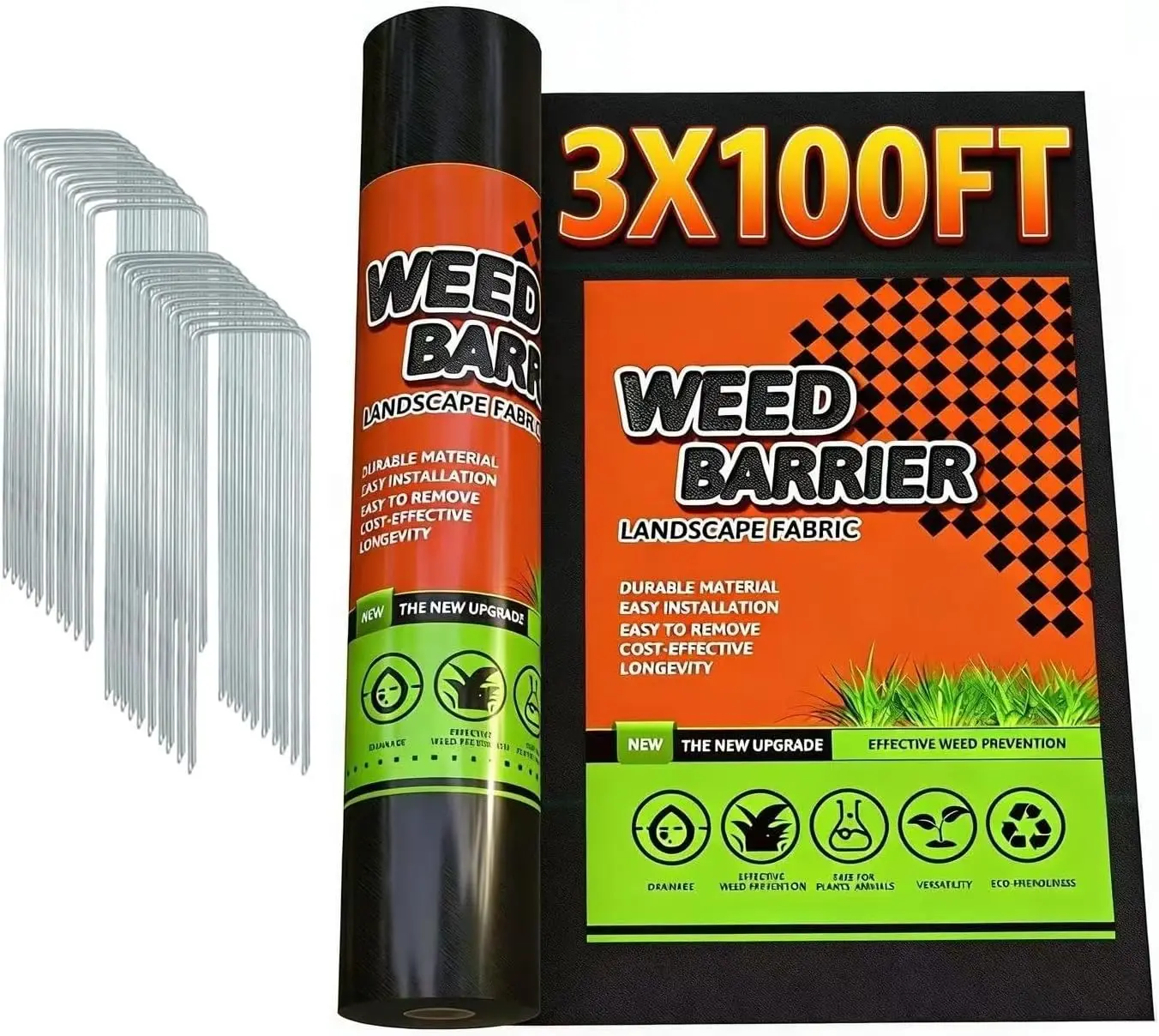 

Ткань для защиты от сорняков 3 размеров, сверхпрочная, тканая, для ландшафтного дизайна, геотекстиль, для дорожек (3x100 футов)