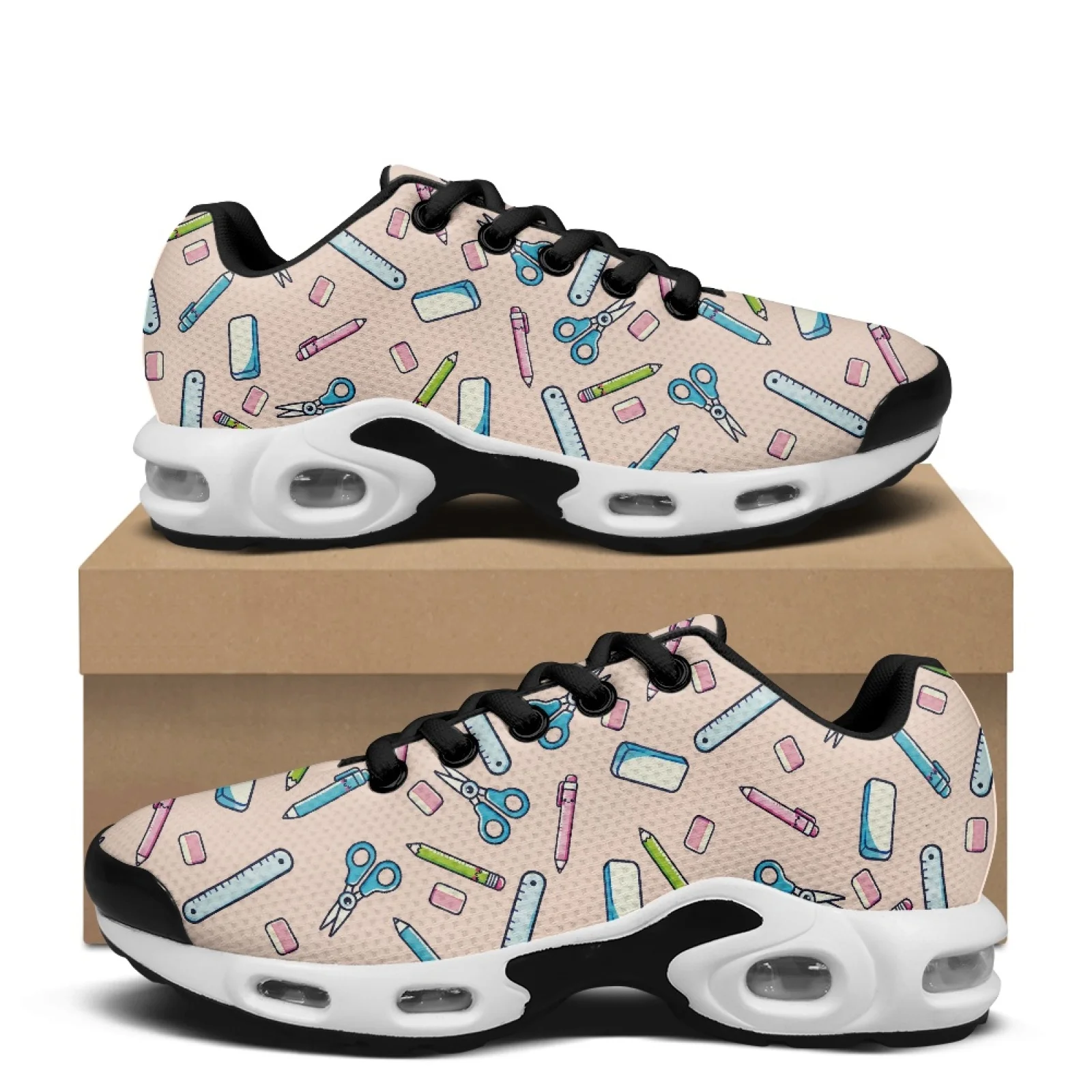 PENSTROLL Stationery Print Sneaker Walking Shoes Mesh Sports Shoes Comfort Work Sneakers for Casual