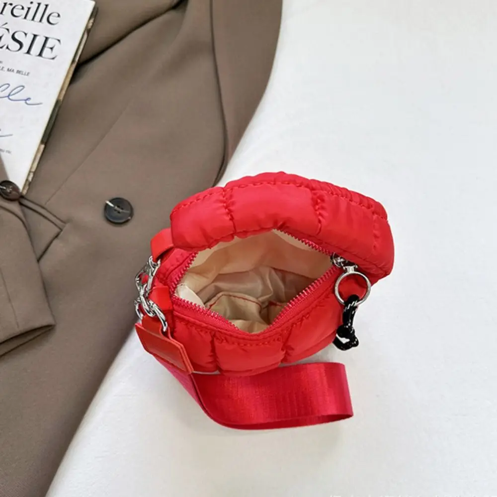 Fashion Solid Color Cloud Pleated Coin Purse Quilted Korean Style Small Wallet Mini Handbag Bag Pendant Travel