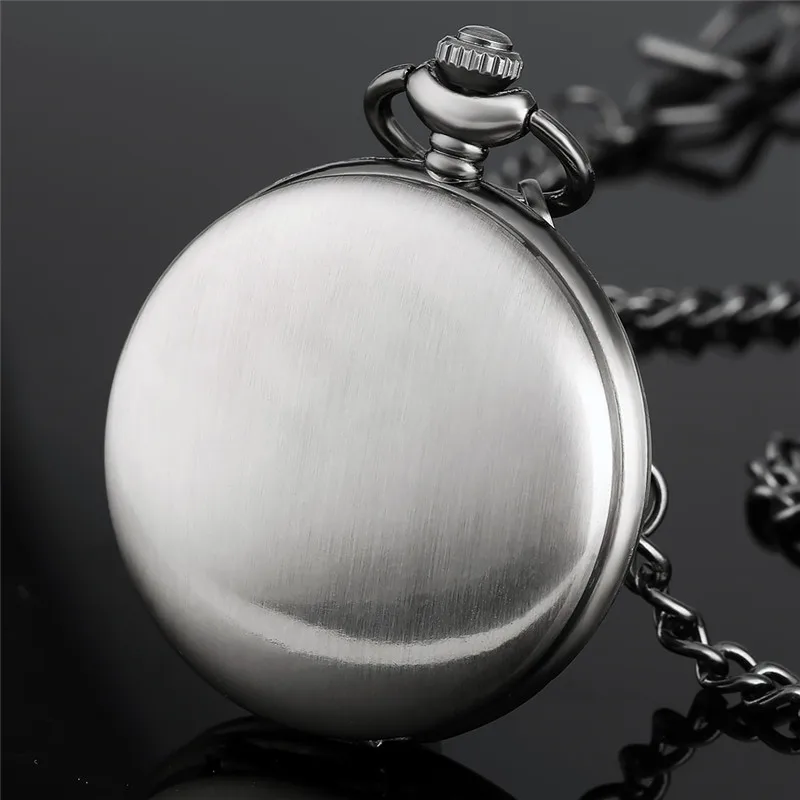 Reloj de bolsillo de cuarzo para hombre y mujer, pulsera con colgante de cadena con número árabe, color negro mate y plateado, Estilo Vintage, Unisex