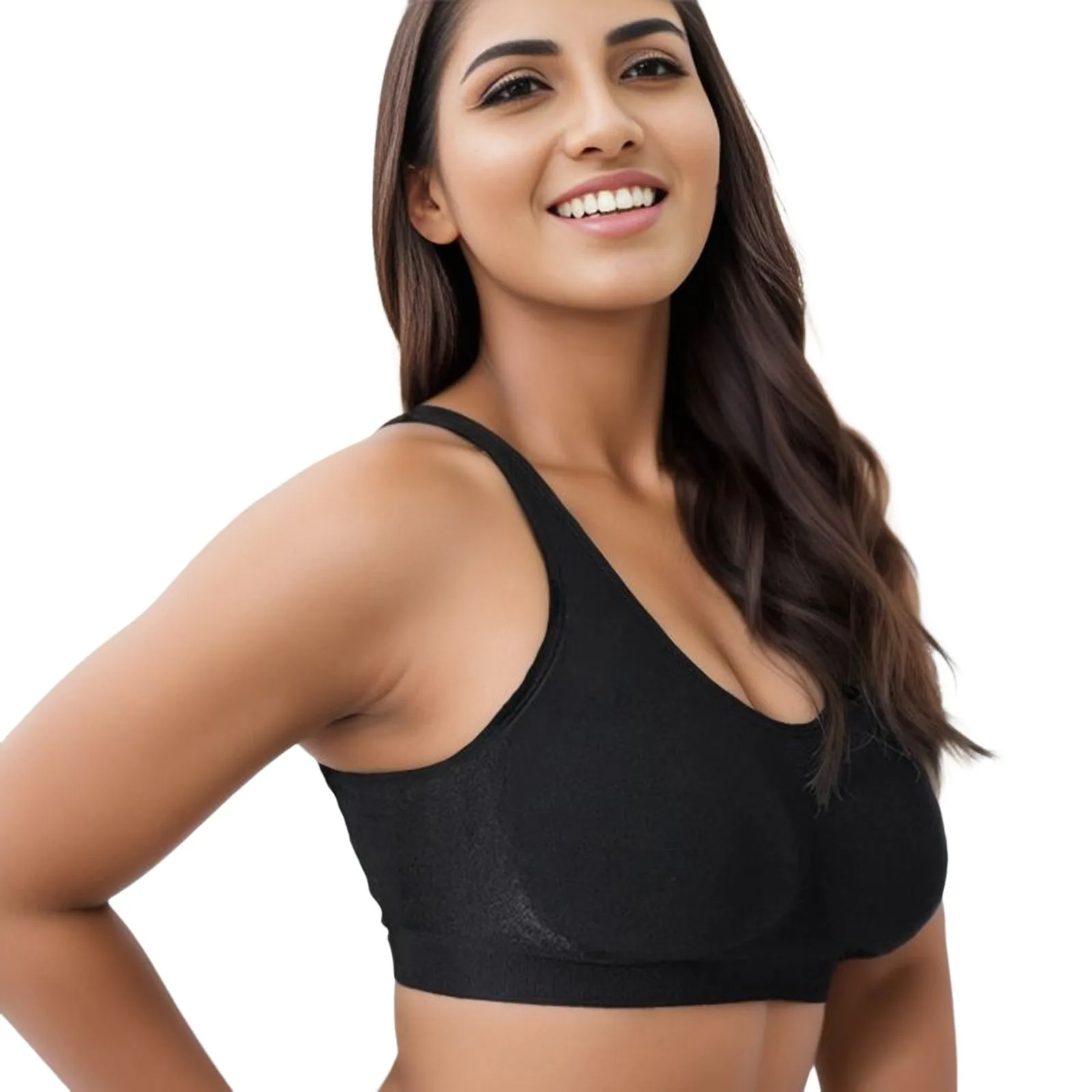 Women\'sCompression Wirefree High Support Bra For Women Small To Plus Size Everyday Wear Exercise And Offers Style Sports Bra