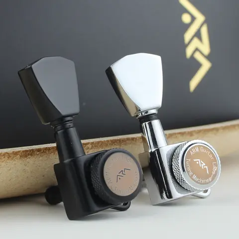 Kol elektrik gitar Metal kilit dize Tuner sarıcı 3R3L ST TL SG LP kafa DIY krom siyah