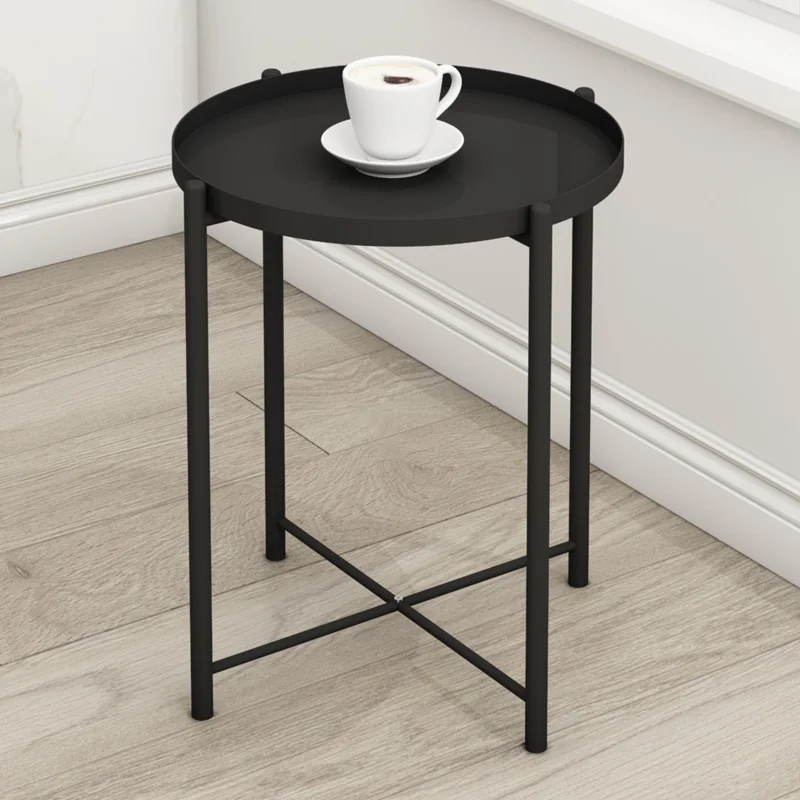 

Small Portable Coffee Table Metal Black Minimalistic Coffee Table Industrial Side Japanese Meubles De Salon Auxiliary Furniture