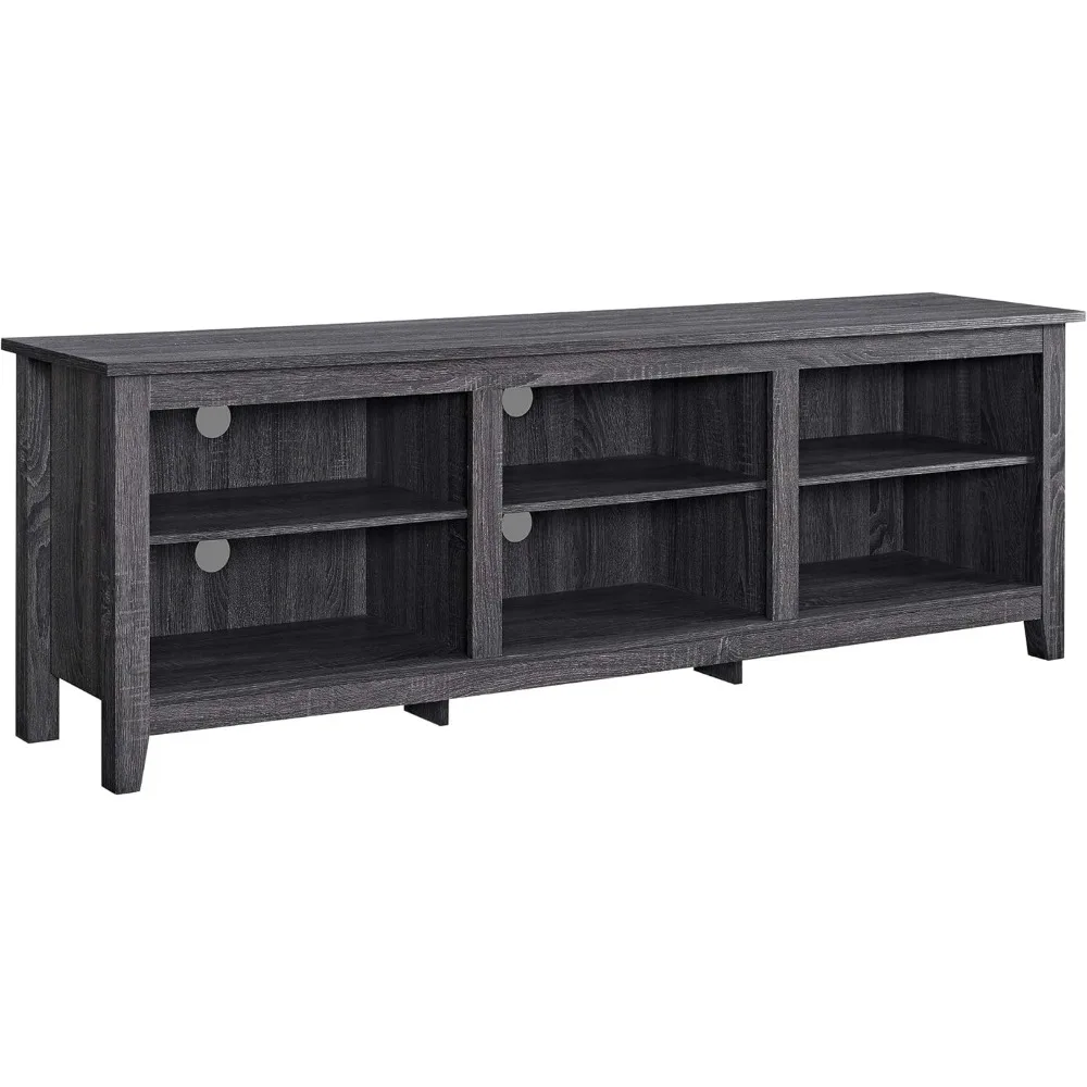 

Walker Edison Wren Classic 6 Cubby TV Stand for TVs Up To 80 Inches, 70 Inch, Charcoal