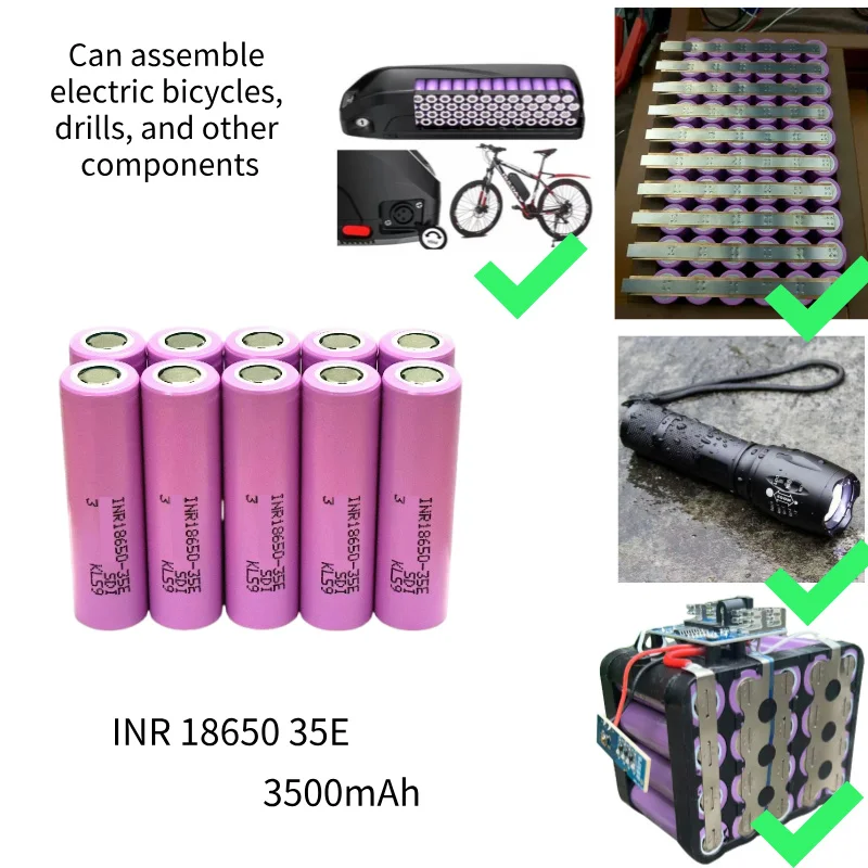 100% Original Free Shipping  for 18650 3500mAh 25A Discharge INR18650 35E 3500mAh Li-ion 3.7v Rechargable Battery 18650 Battery