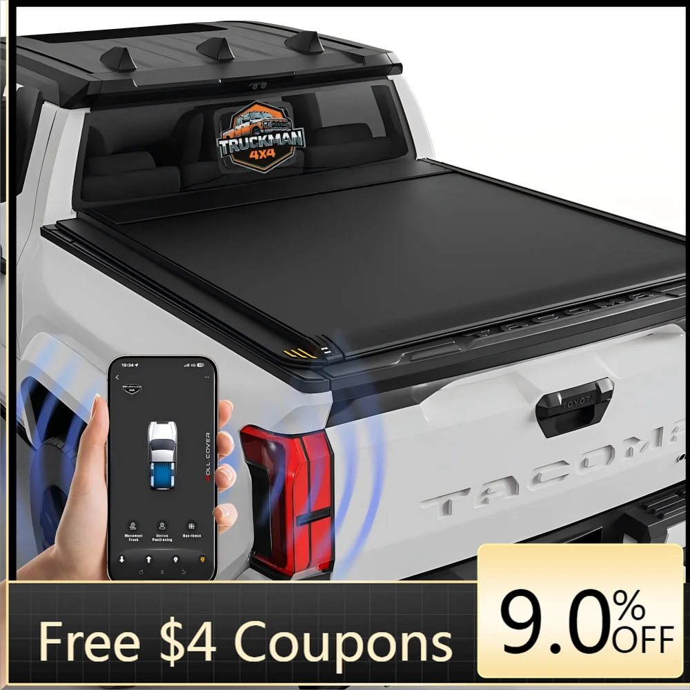 

Deren High QualityElectric Aluminum Alloy Retractable Tonneau Cover for Tacoma Pickup Truck Bed Roller Shutter Design