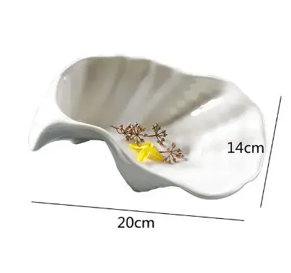 Shell Plate White Dinner Plate Irregular Ceramic Plates Dessert Bowl Dim Sum Plates Fruit Salad Bowl Snack Dish Hotel Tableware