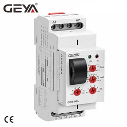 GEYA GRI8-06 DC Current Relay 18mm width 2SPDT 8A AC/DC Current Testing Relay 24V-240V Wide Range