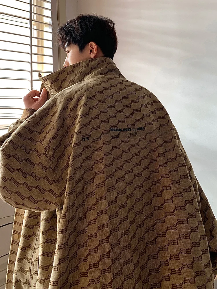 

Мужская куртка American High Street Vibe, весна-осень, модный дизайн, оверсайз, молодежная одежда для пар, застежка-молния, длинная...