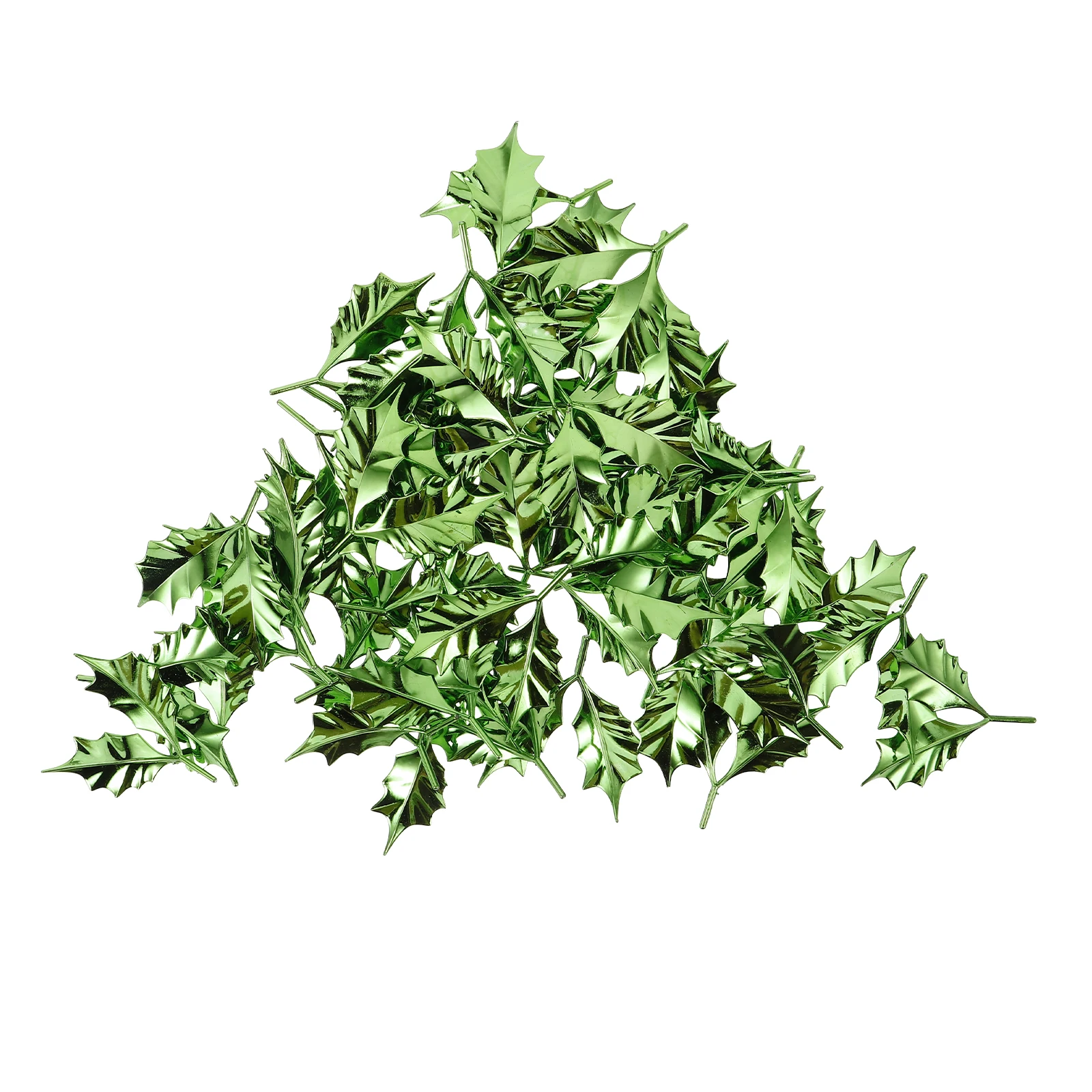 

50pcs Christmas Leaves Decoration Crafting Plastic Holly Leaf Ornaments Accessories for DIY Wreaths Christmas Decor