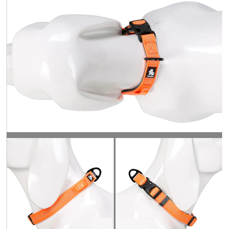 Truelove Dog Collar Adjustable Duty Soft Nylon Webbing Training Unique Private Label Fancy Dog Collar 3M Reflective TLC5271