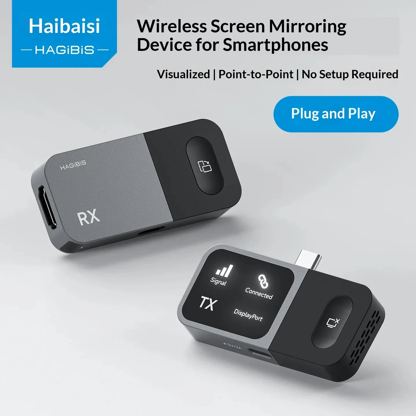 Hagibis GA10 Wireless Display Transmitter USB-C Screen Casting One-Button Disconnect Reconnect Requires Receiver Not Included
