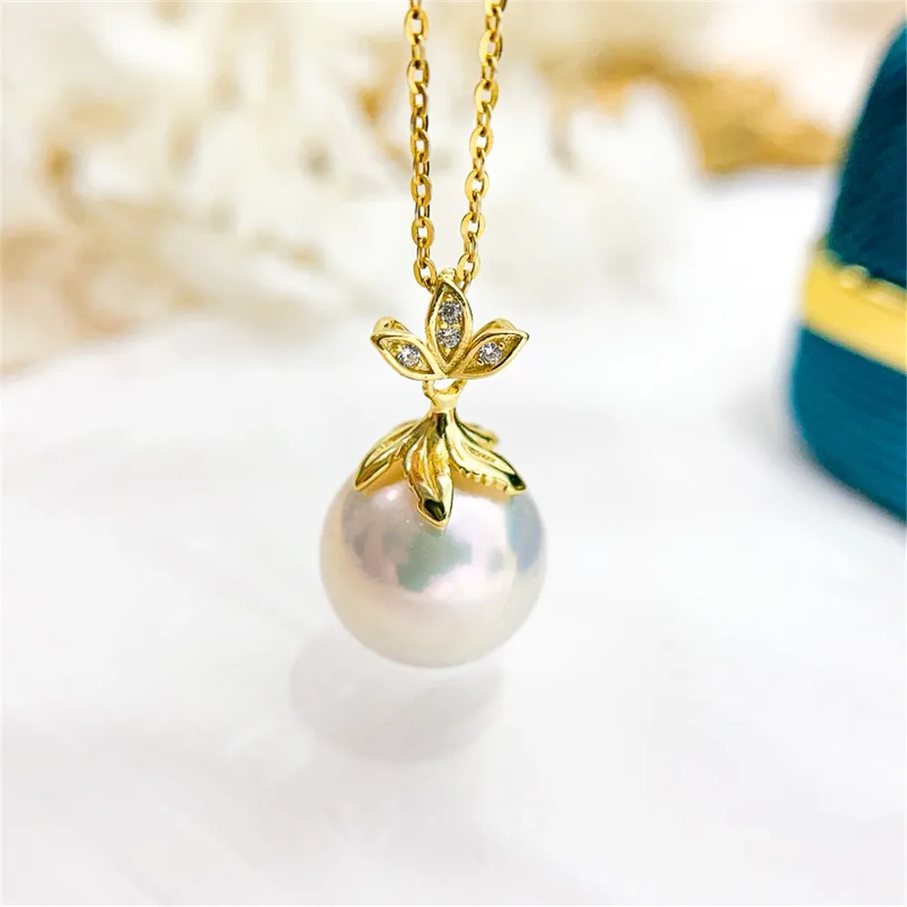 

DIY Pearl Accessories S925 Sterling Silver Pendant Empty Fashion Silver Necklace Pendant Fit 9-15mm Round Beads D232