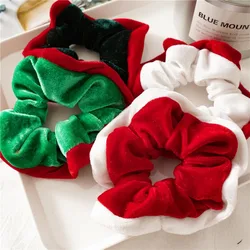 Muweordy Christmas Style Scrunchies Fashion Vintage Simple Hair Accessories Rubber Band Hair Band Red Green Hair Ring for Women