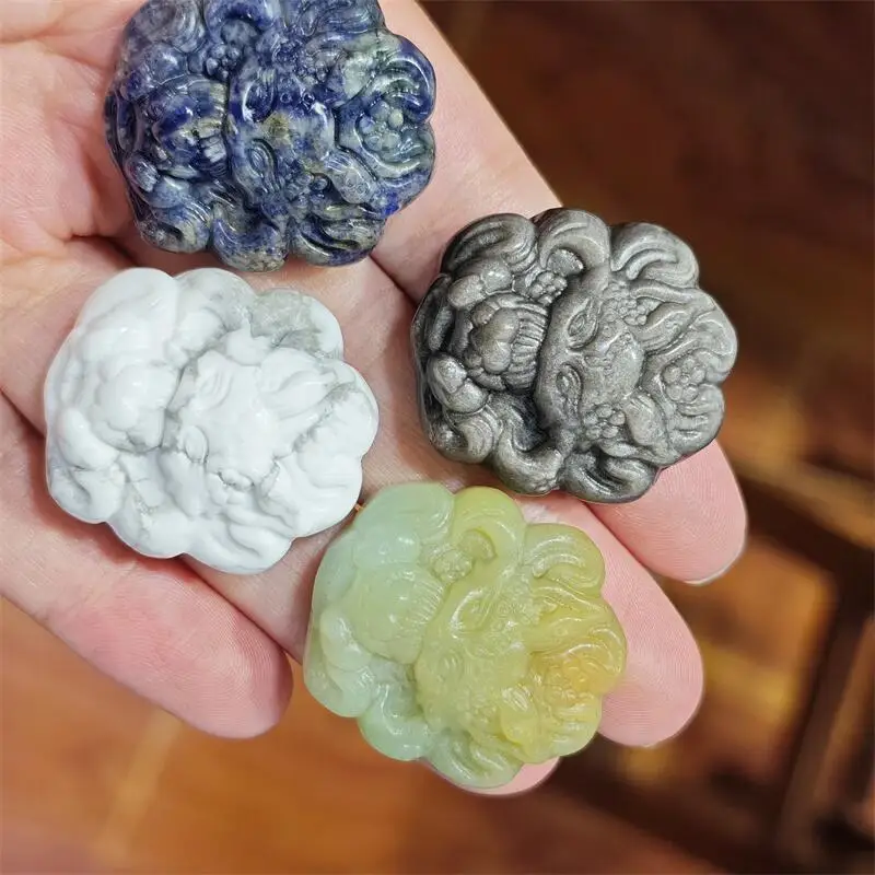 Natural Crystal Quartz Nine-tailed Fox Carving Polished Powerful Animal Statue For Home Decoration Gift 1pcs