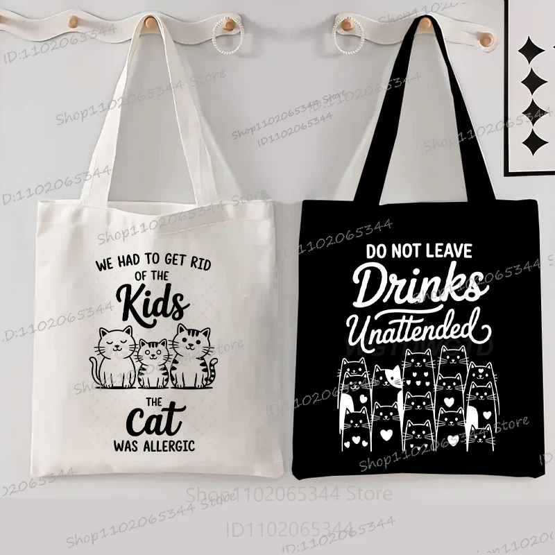 

Забавная сумка через плечо с котом и собакой, женские сумки с героями мультфильмов, аниме, животные, модные сумки для покупок с котенком, подарки для любителей собак, холщовые сумки