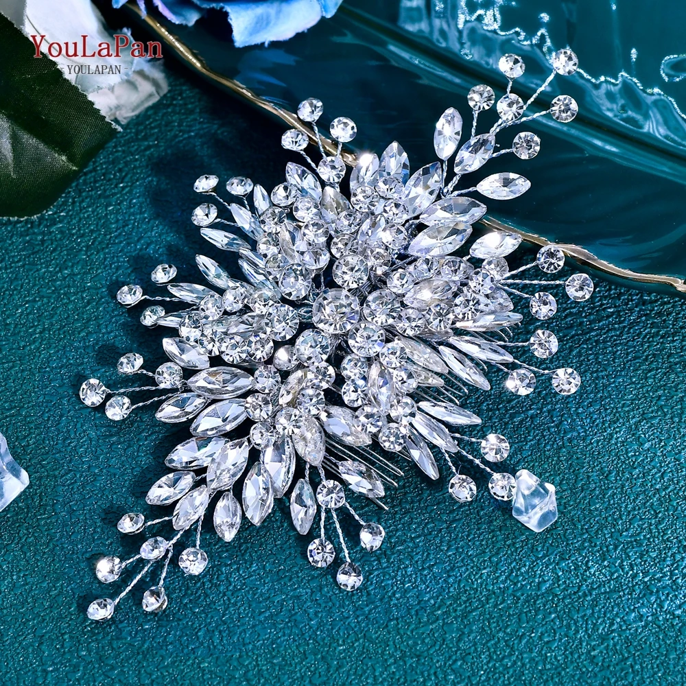 

YouLaPan Luxury Shiny Rhinestone Bridal Hair Comb Accessories Wedding Headbands Tiaras Headpieces Handmade Party Headwear HP947