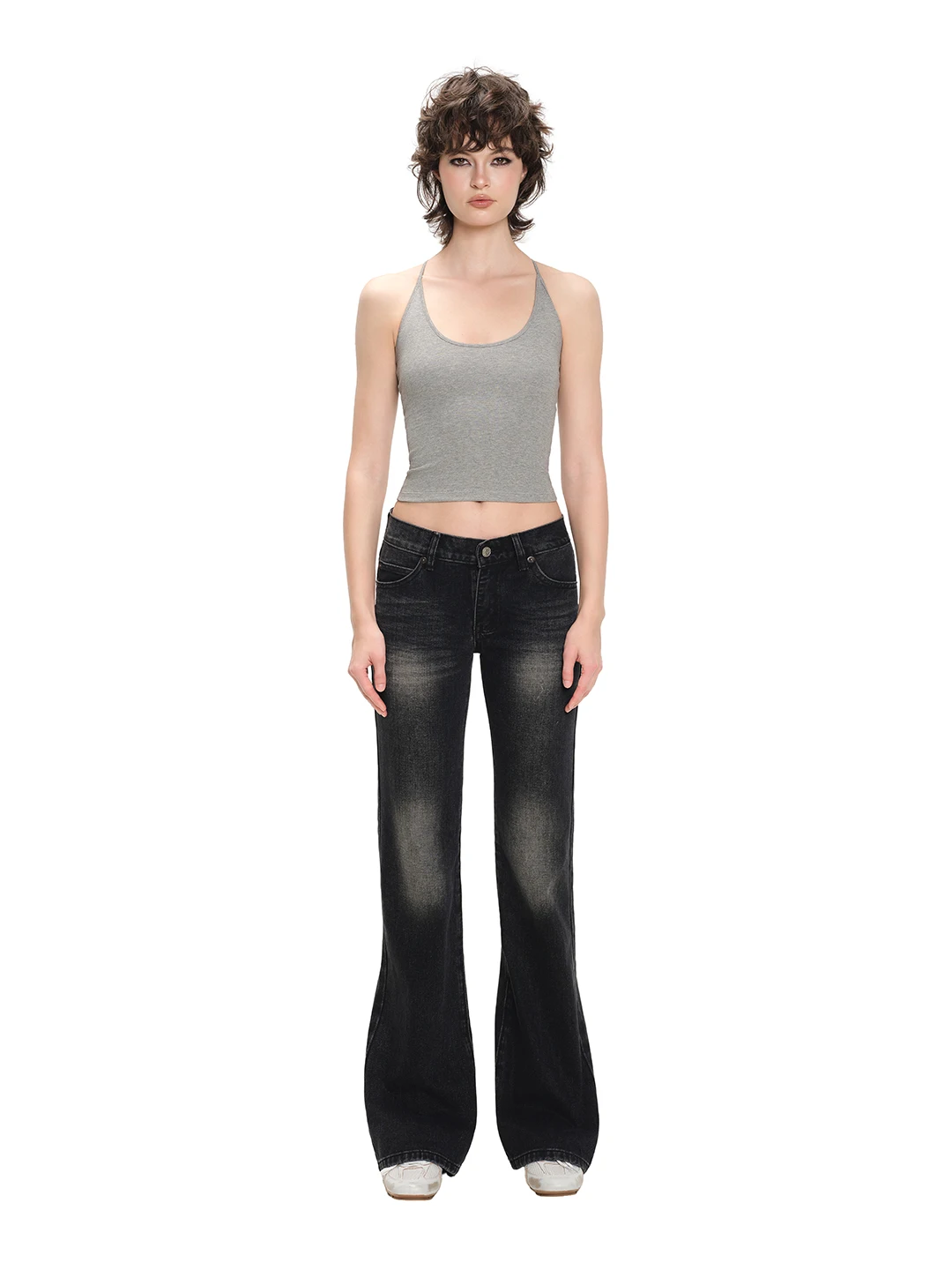 

Джинсы-клеш с низкой талией для женщин, облегающие, в стиле Hot Girl, длинные брюки, американский ретро-стиль, из хлопкового денима, зимняя коллекция