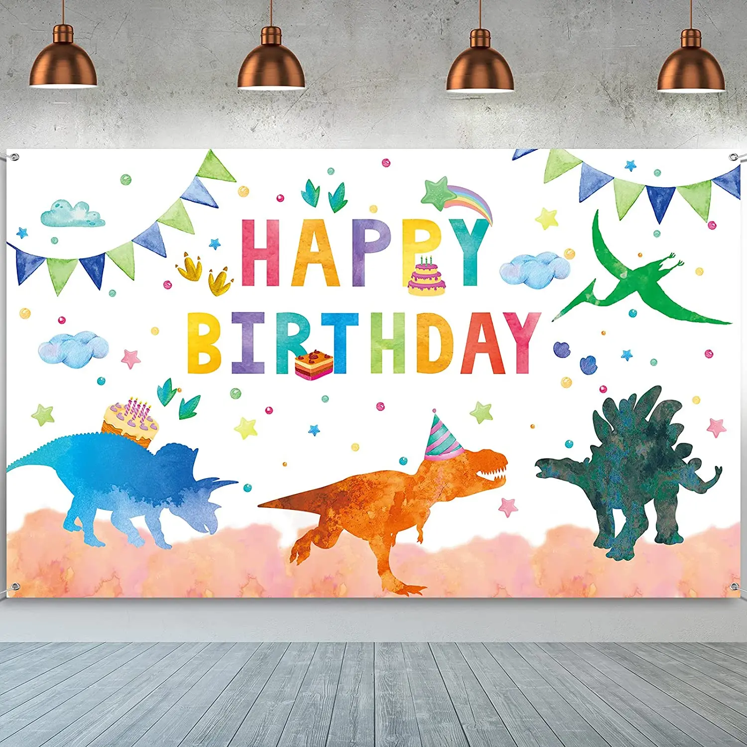 

Happy Birthday Party Backdrop Supplies Dinosaur Background Boy/Girl Gaming Banner Decoration Baby Showers And Photo Props