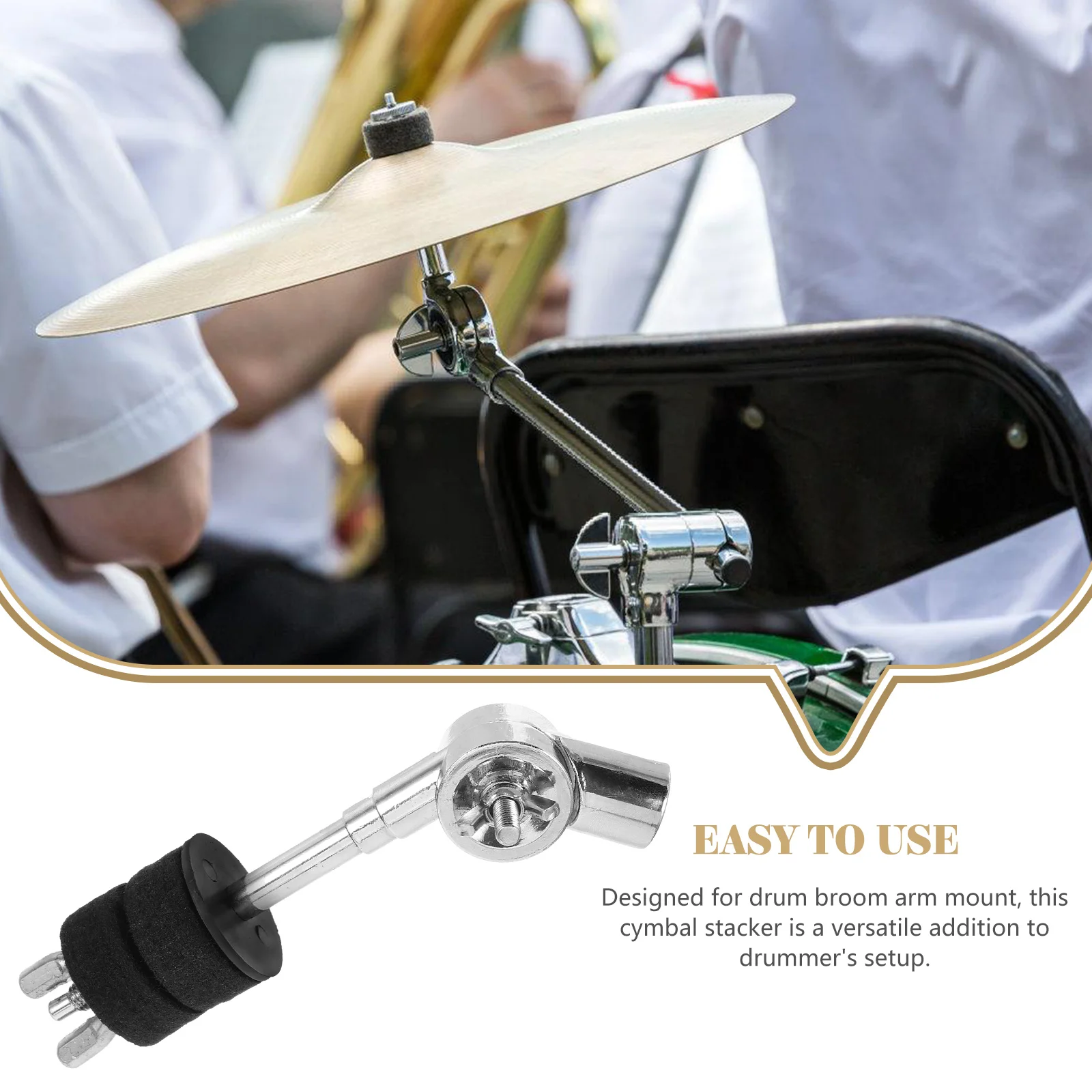 

Cymbal Attachment Boom Stand Holder Drum Accessories Durable Zinc Alloy Cymbal Attachment Arm Stacker Mount Hardware