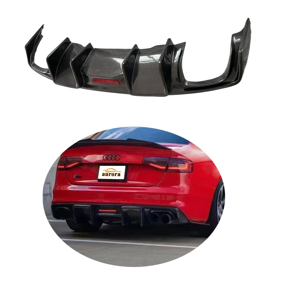 

High Quality Dry Carbon Fiber Rear Diffuser Audi A4 S4 B8.5 Body Kit Car Rear Bumper Rear Lip