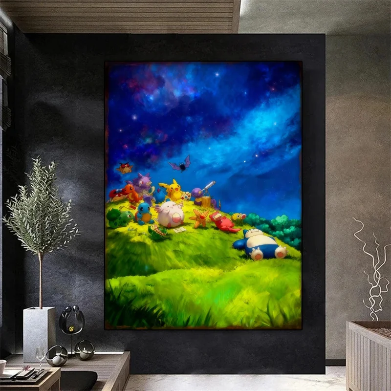 Obraz na płótnie Anime Pokémon Chansey, fantazyjny styl, dekoracja ścienna do domu, słodki prezent dla fanów Pokémona