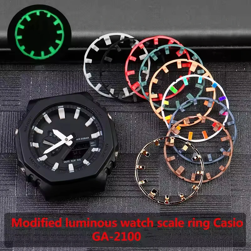 

Подходит для Farm Oak Casio GA2100 GA2110 Ремень часов Lume Часы Lume Часы Lume Часы Светящиеся часы Графика Кольцо Силикон DIY аксессуары Оранжевый черный