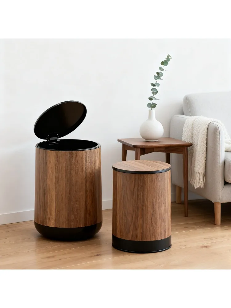 

Luxury Large Capaci Plastic Tra Can Double Layer Flip Cover Sle Living Room Home Use Household Cleaning Tools Garbage Can