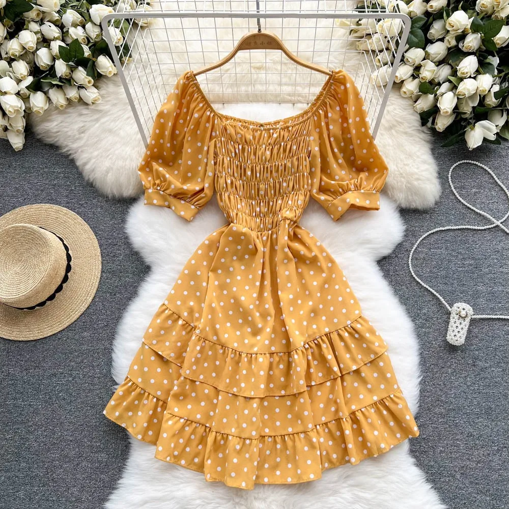 YuooMuoo Women Dress 2024 New Summer Fashion Y2K Polka Dot Print Mini Dress Streetwear Lady Outfits Korean Short Party Vestidos